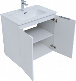 Aquanet Мебель для ванной Алвита New 70 2 дверцы подвесная белая матовая – фотография-4